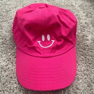 Hot Pink Smiley Face Baseball Cap